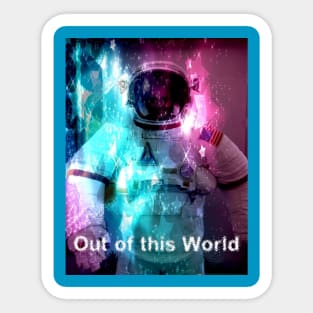 Astronaut with Beautiful Colors and Shapes Out of this World Sticker